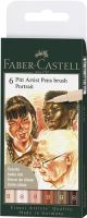 Set faber castell pitt artist pen brush portrait 6pz - 167167