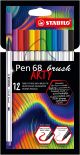 Pennarello stabilo pen 68 brush arty 12pz 