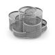 Desk organizer girevole in rete metallo silver