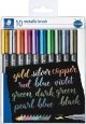 Pennarelli staedtler metallic brush astuccio da 10pz