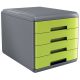 Cassettiera mydesk arda a 4 cassetti verde