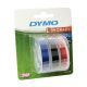 Nastro 3d per etichettatrici a rilievo dymo junior e dymo omega colori assortiti blu/nero/rosso