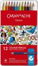 Caran d'ache matite colour pencils 12pz acquerellabili confezione in metallo